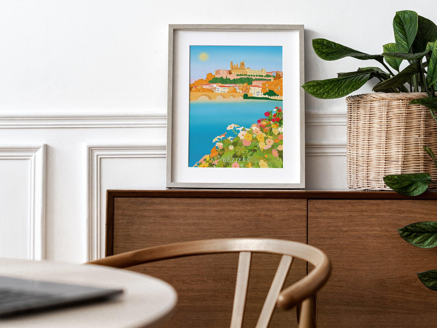 Béziers - Hérault - France - vacances carte postale affiche - couleurs du sud - plage et soleil - méditerranée - souvenir cadeau été - Imagine.affiche