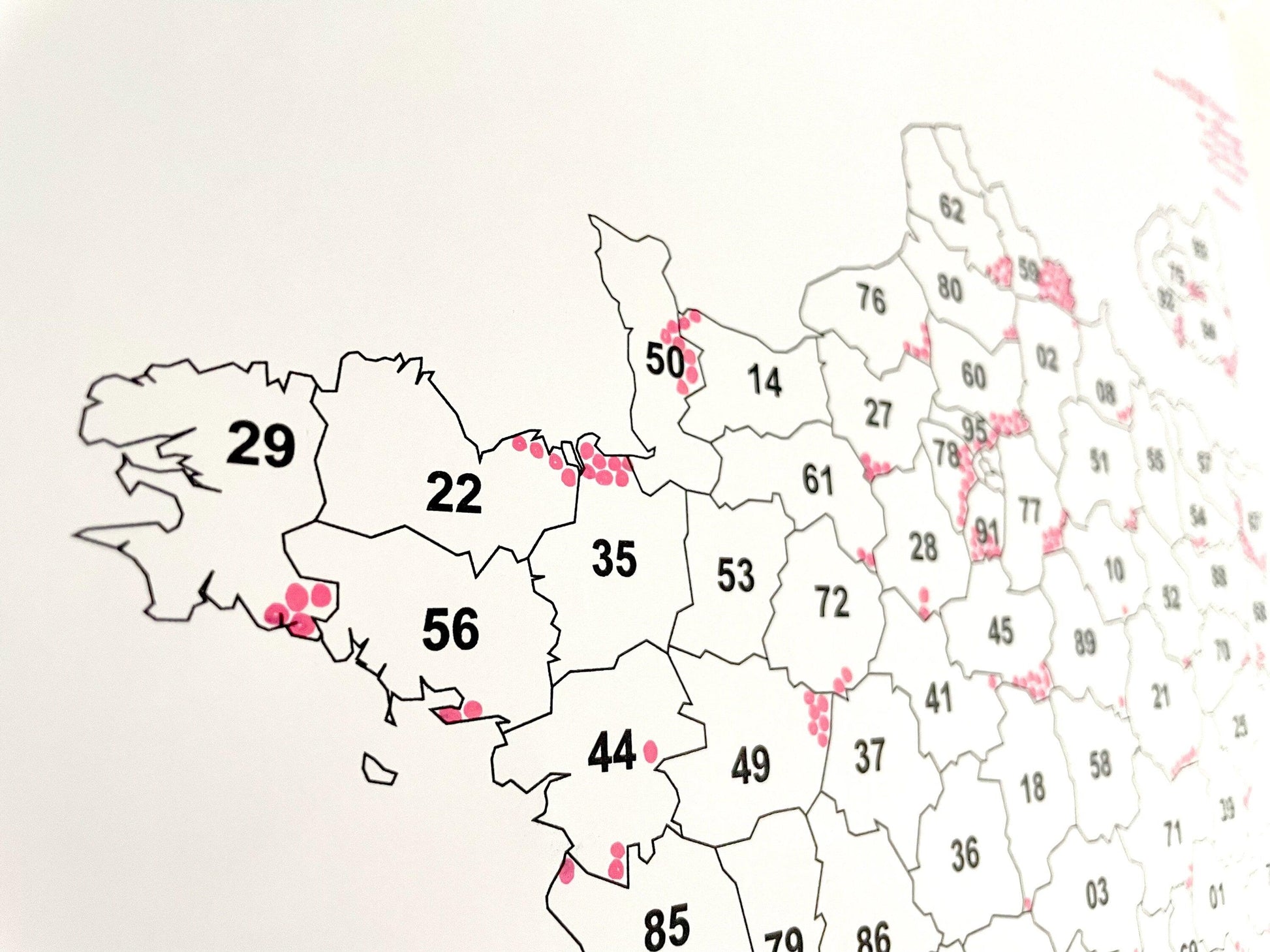 Carte des ventes France entrepreneur - Suivez vos commandes et ventes pour petite entreprise - Map à remplir pour motivation - carte france - Imagine.affiche