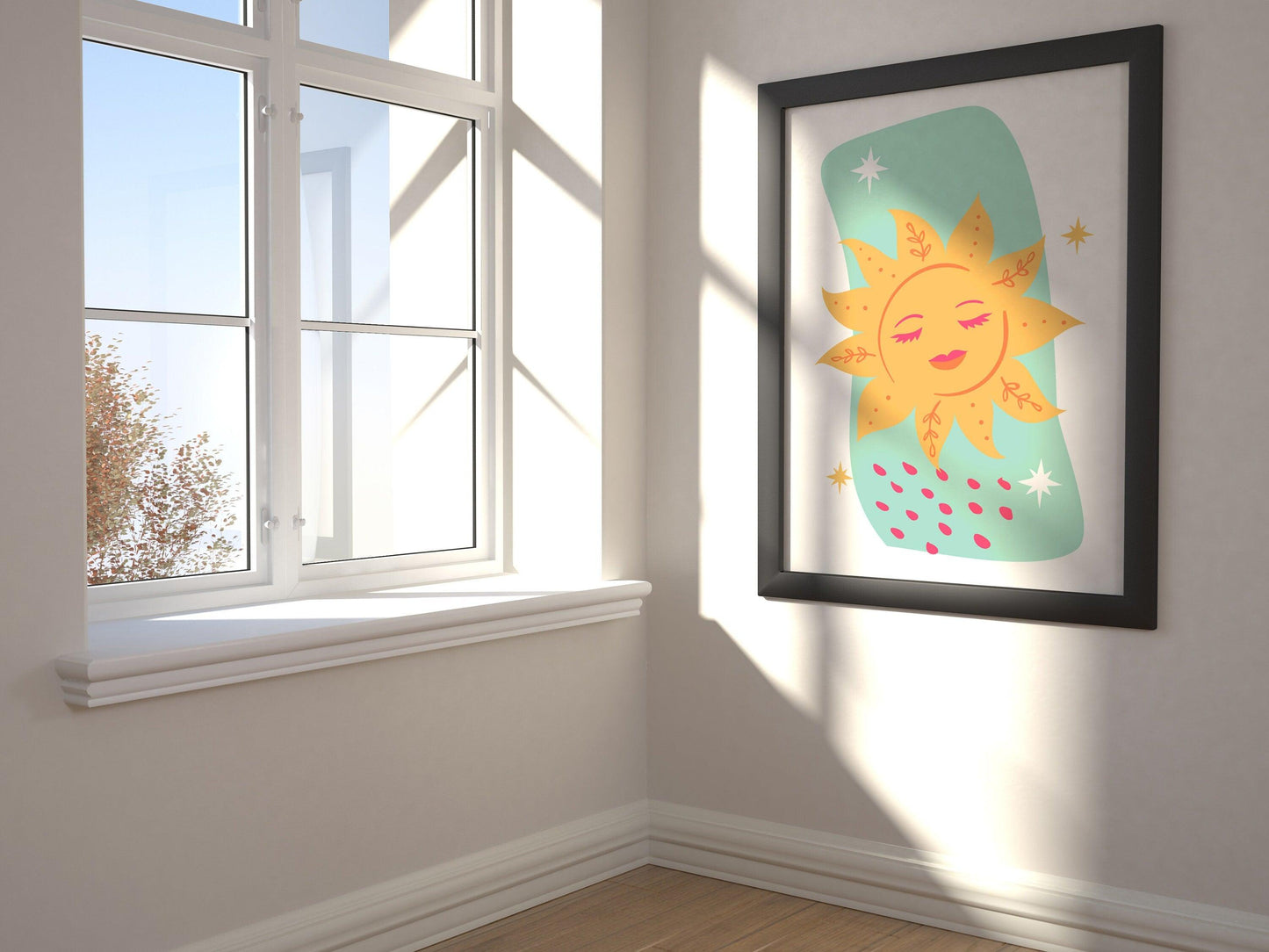 Affiches Bohème en couleurs Soleil Arc en ciel - chambre enfant bébé 4 posters - Décoration garçon fille naissance - boho poster affiche - Imagine.affiche