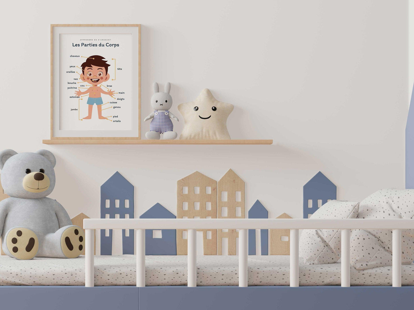 Affiche Les Parties du Corps garçon boy bouche pour chambre enfant école maternelle primaire - poster enfant garçon et fille apprentissage - Imagine.affiche