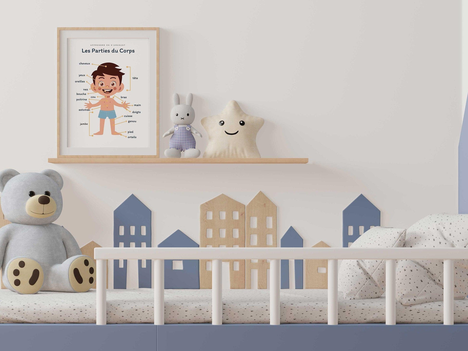 Affiche Les Parties du Corps garçon boy bouche pour chambre enfant école maternelle primaire - poster enfant garçon et fille apprentissage - Imagine.affiche