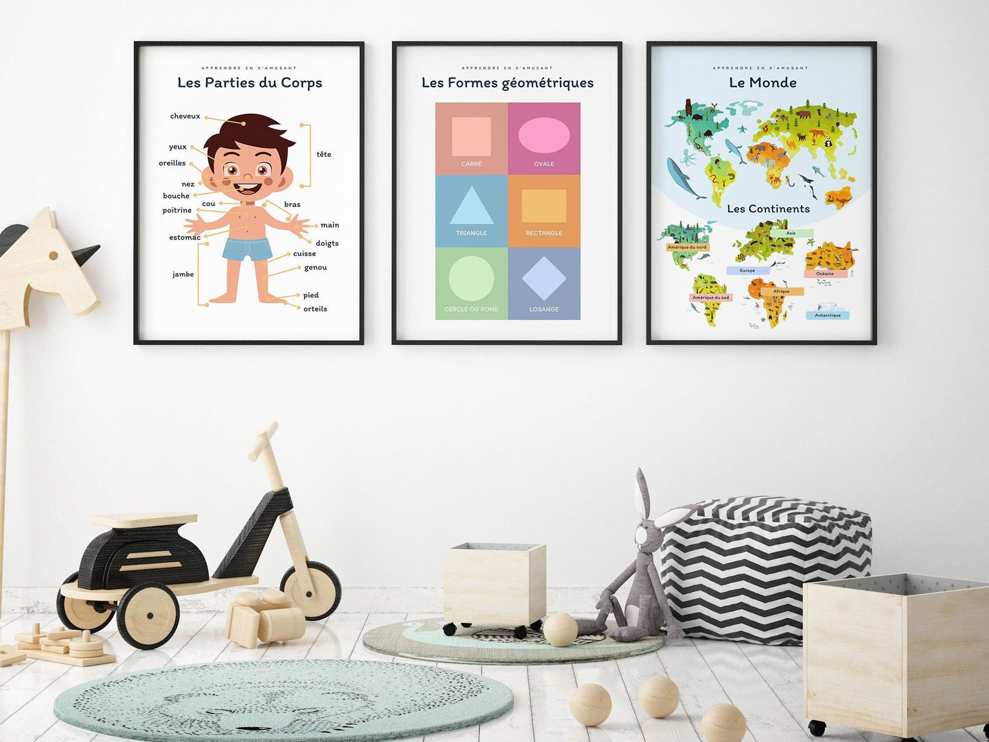 Affiche Les Parties du Corps garçon boy bouche pour chambre enfant école maternelle primaire - poster enfant garçon et fille apprentissage - Imagine.affiche