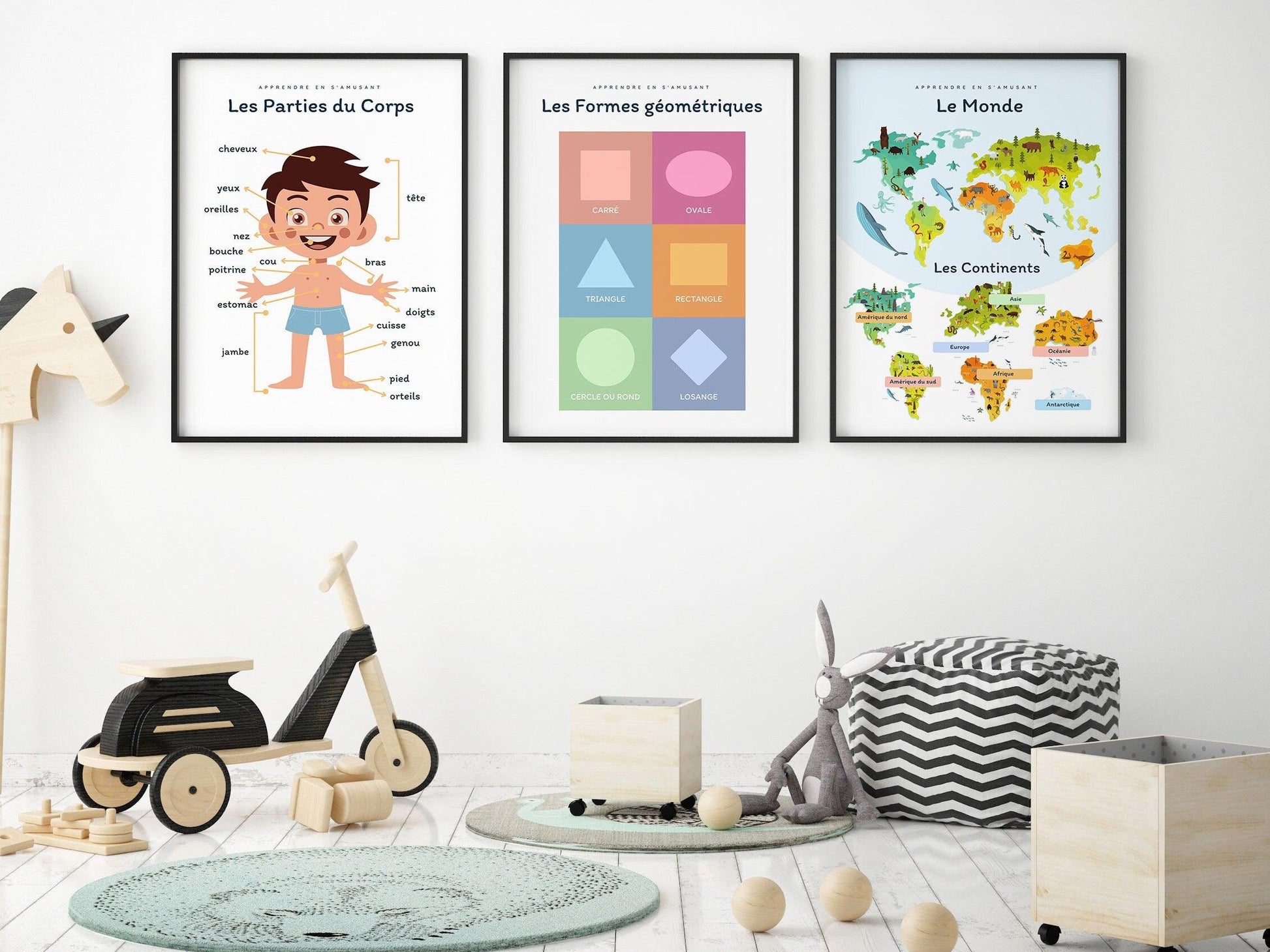 Affiche Les Parties du Corps garçon boy bouche pour chambre enfant école maternelle primaire - poster enfant garçon et fille apprentissage - Imagine.affiche