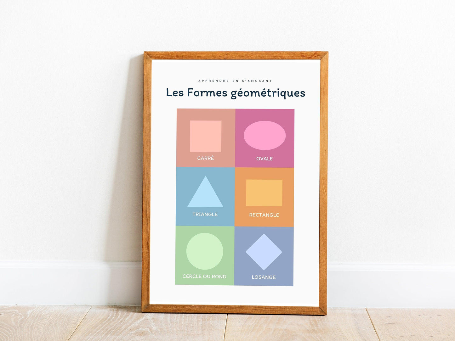 Affiche Les formes - rond carré losange triangle - chambre enfant école maternelle primaire - poster enfant garçon et fille apprentissage - Imagine.affiche