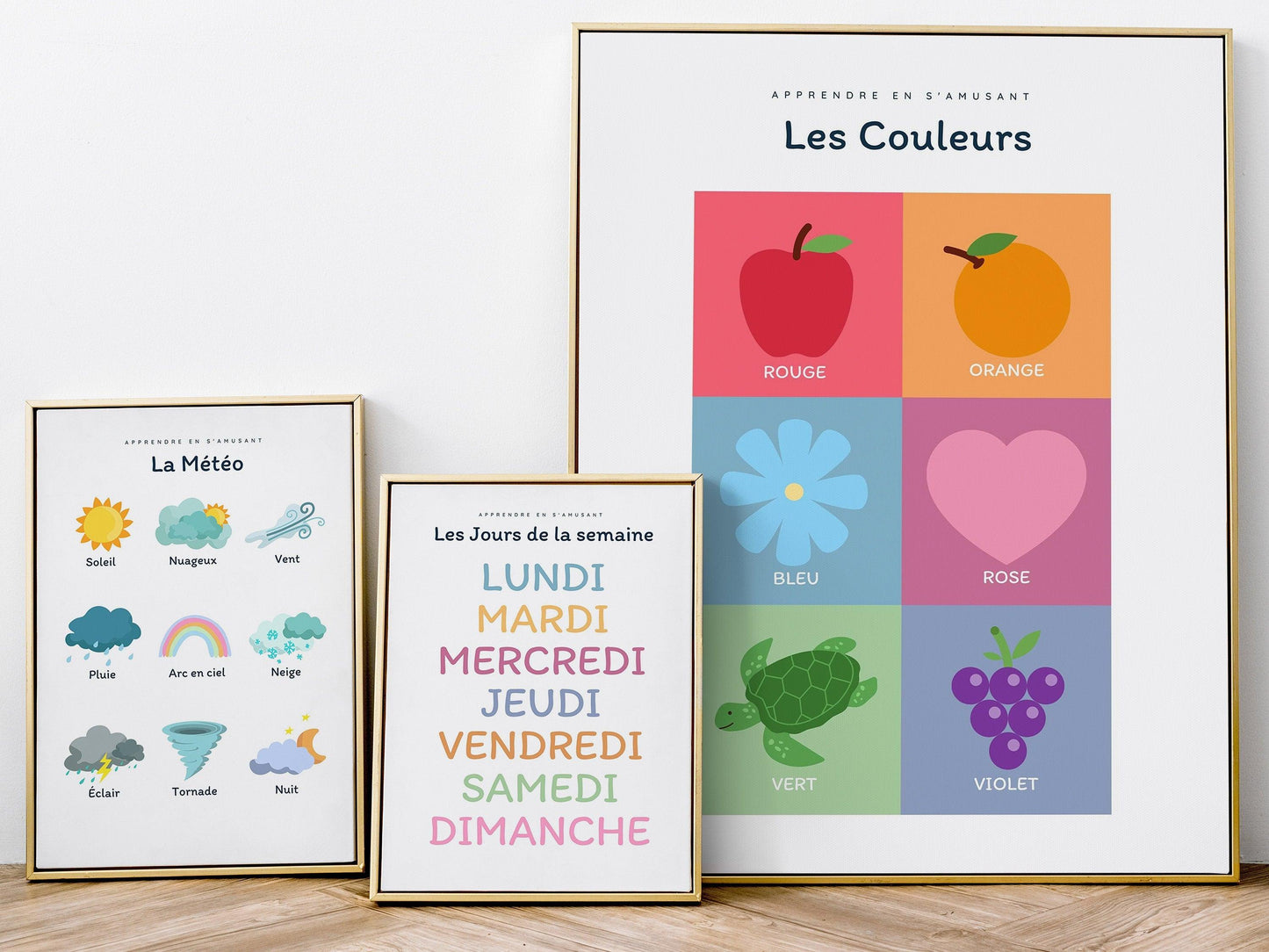 Affiche La météo - soleil pluie neige vent ou arc en ciel - enfant école maternelle primaire - poster enfant garçon et fille apprentissage - Imagine.affiche