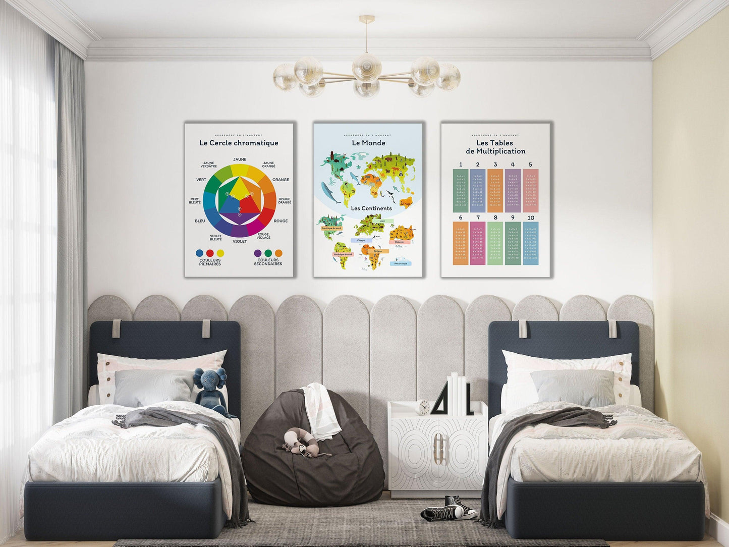 Affiche Les tables de multiplication - table de 2, de 3,... - enfant école maternelle primaire - poster enfant garçon et fille apprentissage - Imagine.affiche