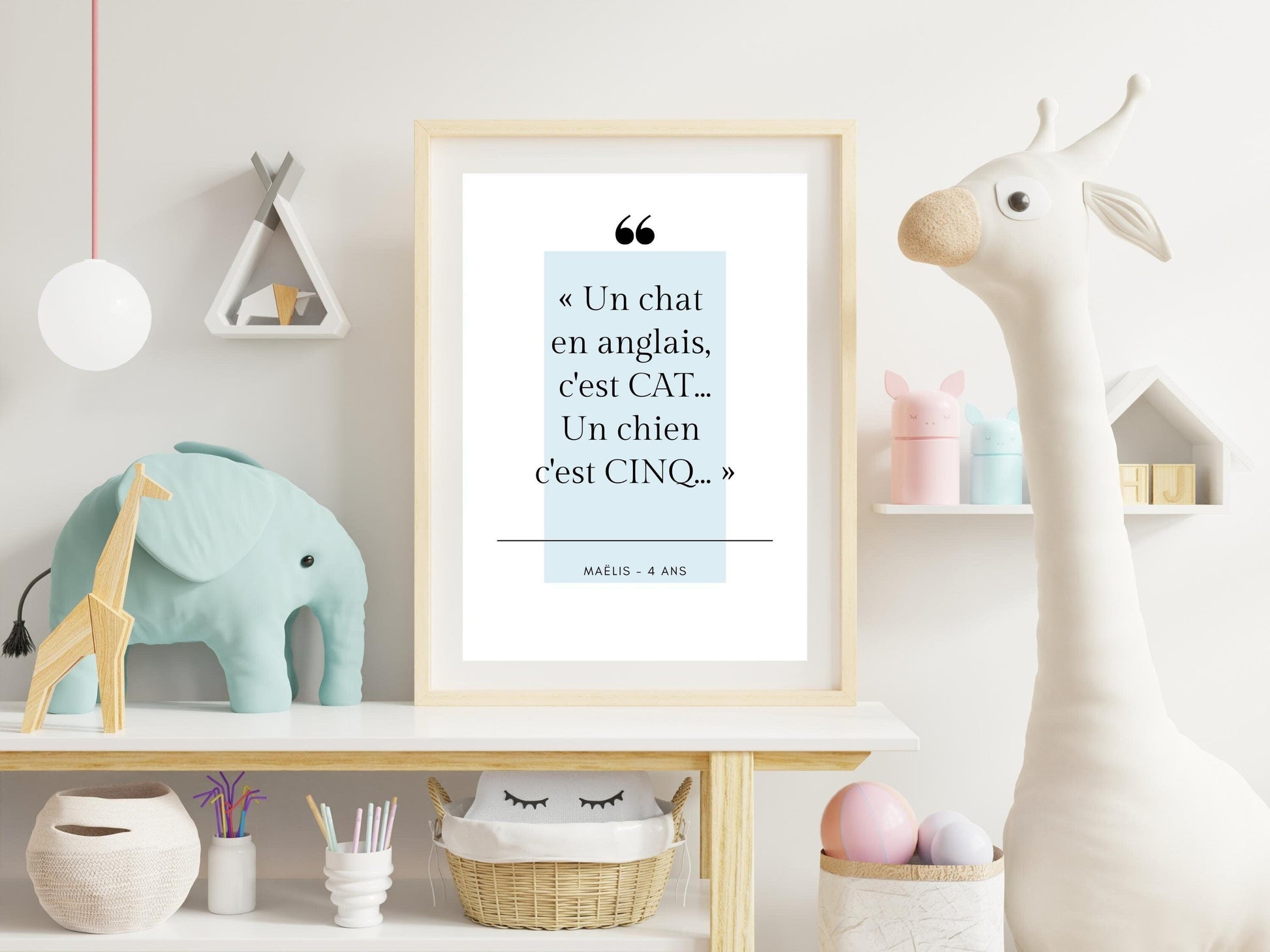 Affiche phrase d'enfant à personnaliser - anniversaire noël - maman papa - cadeau idéal - enfant bébé - souvenir personnalisable citation - Imagine.affiche