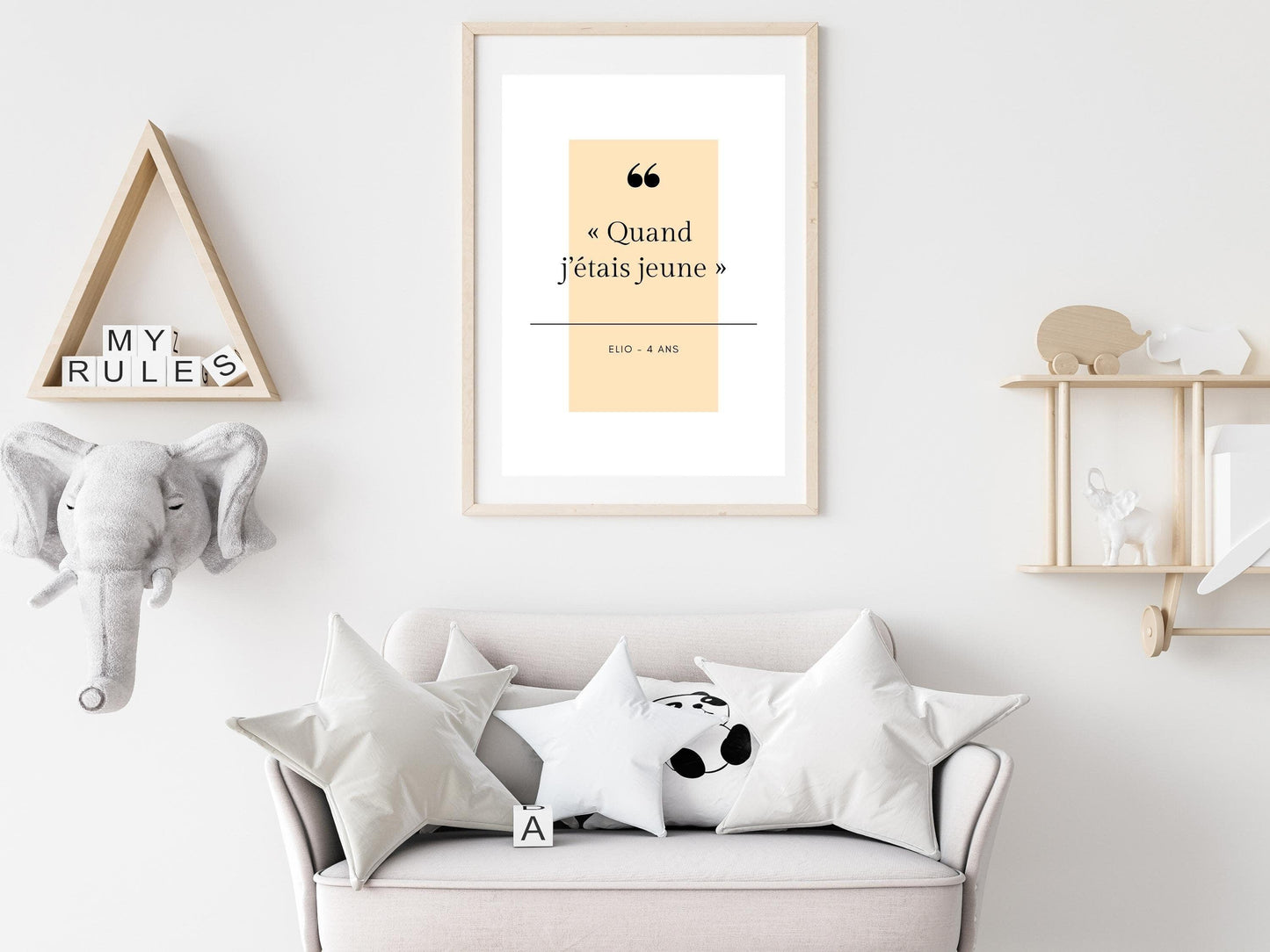 Affiche phrase d'enfant à personnaliser - anniversaire noël - maman papa - cadeau idéal - enfant bébé - souvenir personnalisable citation - Imagine.affiche