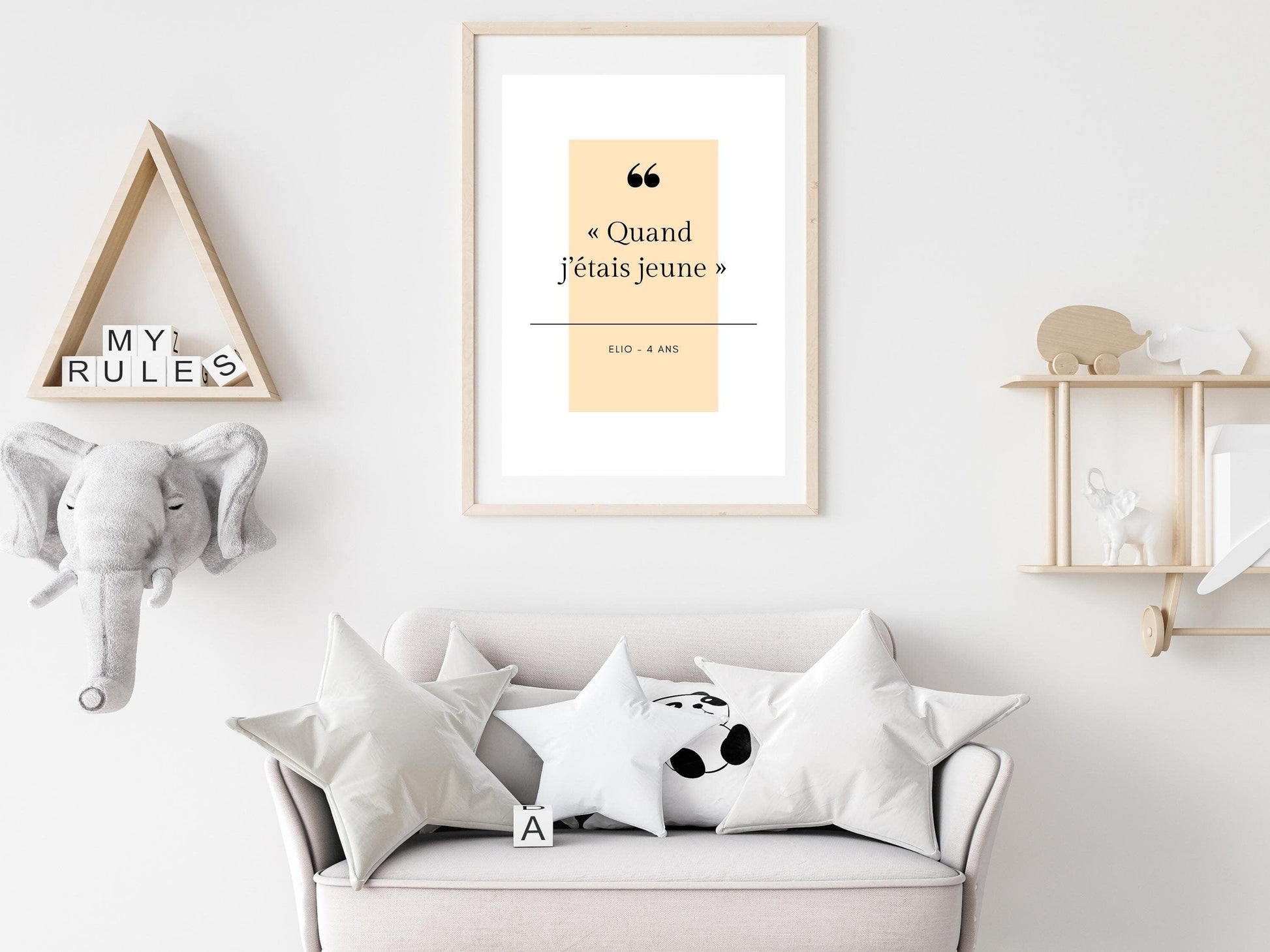 Affiche phrase d'enfant à personnaliser - anniversaire noël - maman papa - cadeau idéal - enfant bébé - souvenir personnalisable citation - Imagine.affiche