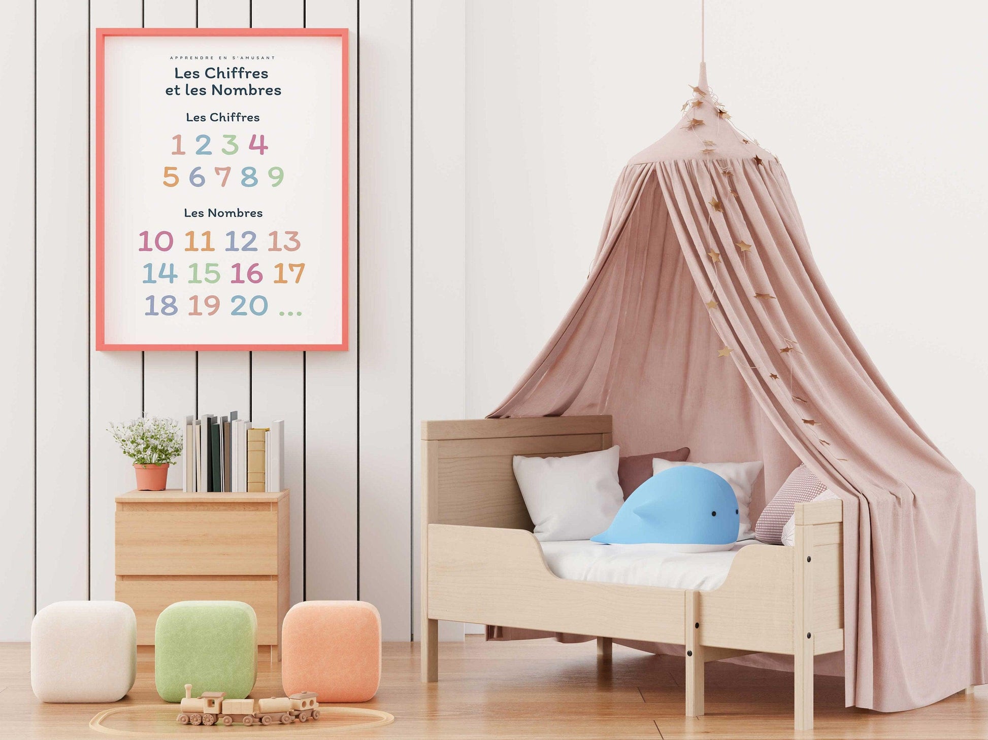 Affiche Apprendre les Chiffres et les Nombres Compter 1 2 3 4 pour chambre enfant école maternelle, primaire - poster enfant garçon et fille - Imagine.affiche