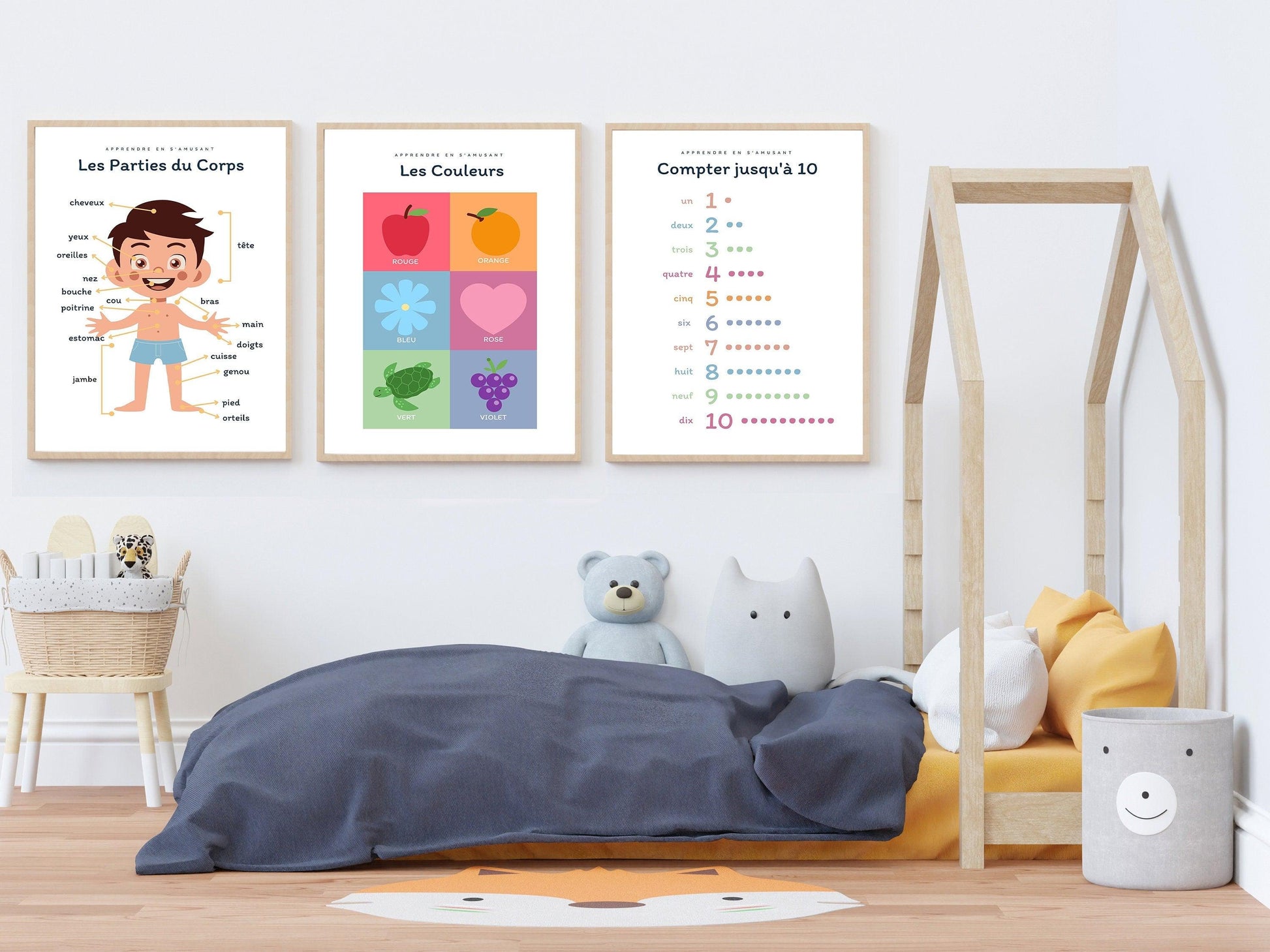 Affiche Les Parties du Corps garçon boy bouche pour chambre enfant école maternelle primaire - poster enfant garçon et fille apprentissage - Imagine.affiche