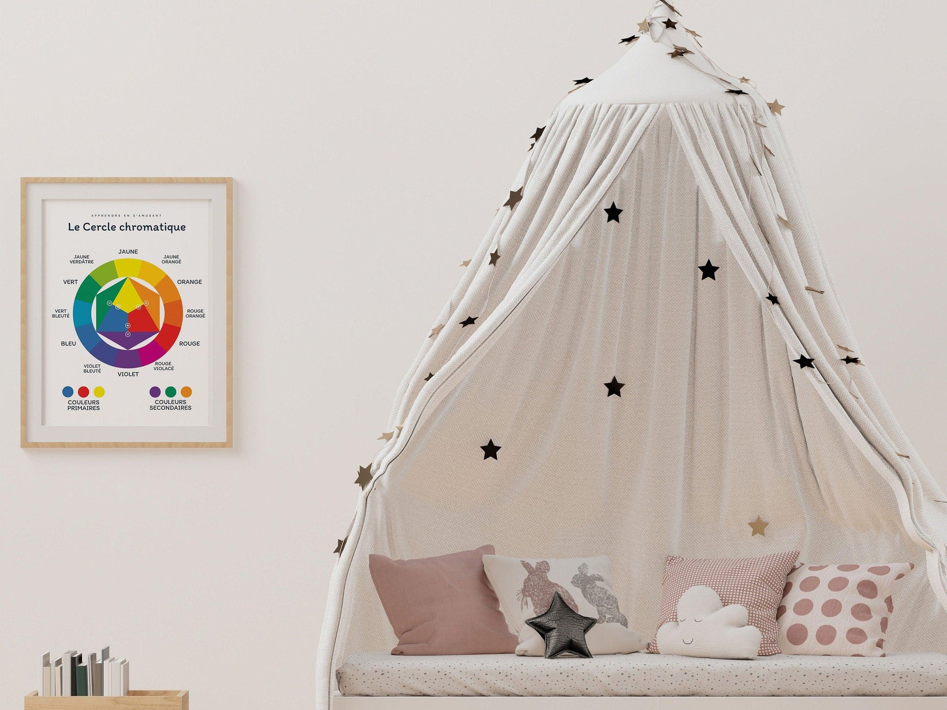 Affiche Les couleurs le cercle chromatique - salon ou chambre enfant école maternelle primaire - poster enfant garçon et fille apprentissage - Imagine.affiche