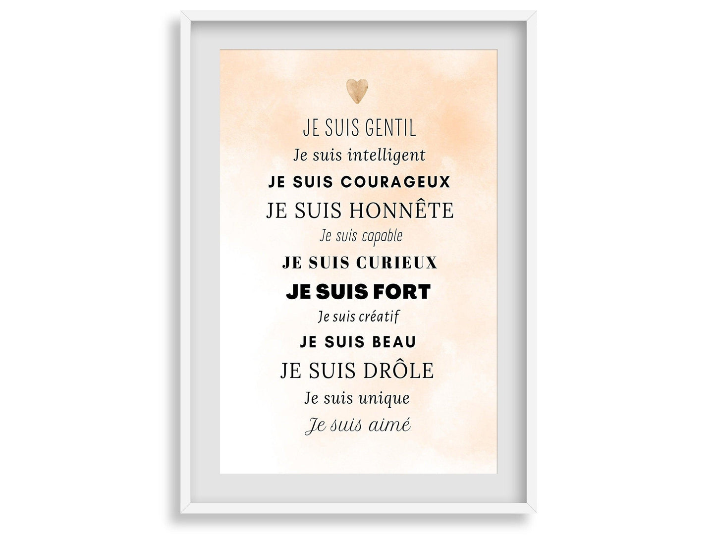 Affiche Motivation - phrases positives compliment - garçon bébé enfant - décoration poster mural chambre salon affirmations personnalisable - Imagine.affiche