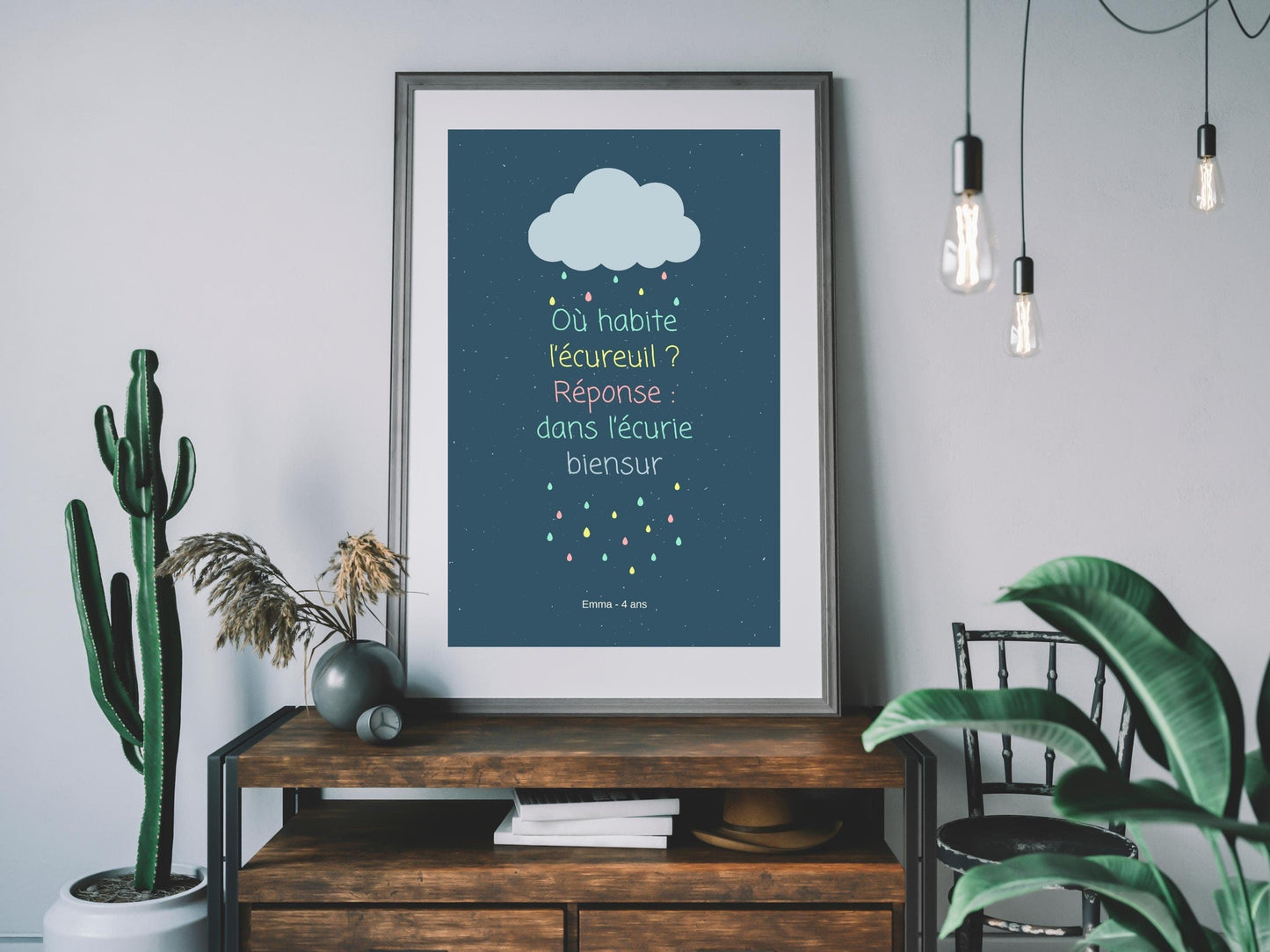 Affiche phrase d'enfant à personnaliser - anniversaire noël - maman papa - cadeau idéal - enfant bébé - souvenir personnalisable citation - Imagine.affiche