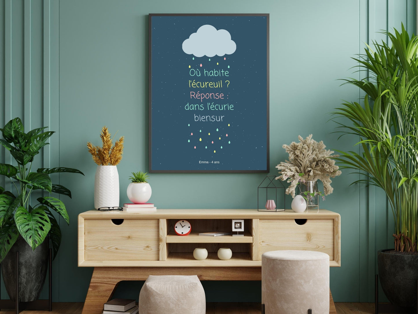 Affiche phrase d'enfant à personnaliser - anniversaire noël - maman papa - cadeau idéal - enfant bébé - souvenir personnalisable citation - Imagine.affiche