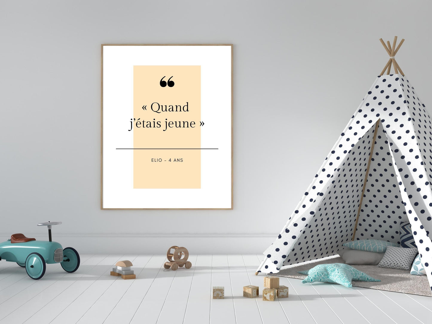 Affiche phrase d'enfant à personnaliser - anniversaire noël - maman papa - cadeau idéal - enfant bébé - souvenir personnalisable citation - Imagine.affiche