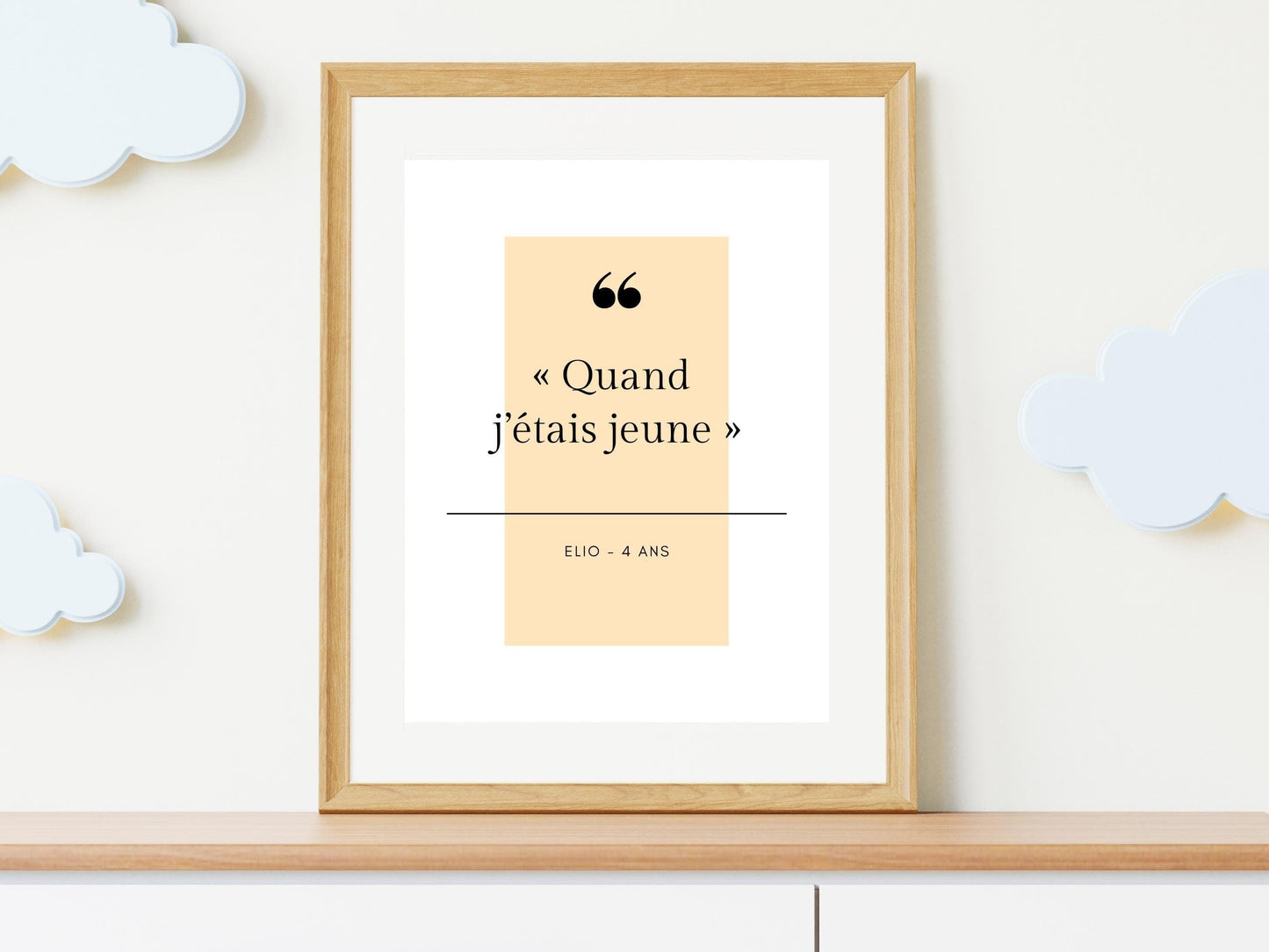 Affiche phrase d'enfant à personnaliser - anniversaire noël - maman papa - cadeau idéal - enfant bébé - souvenir personnalisable citation - Imagine.affiche