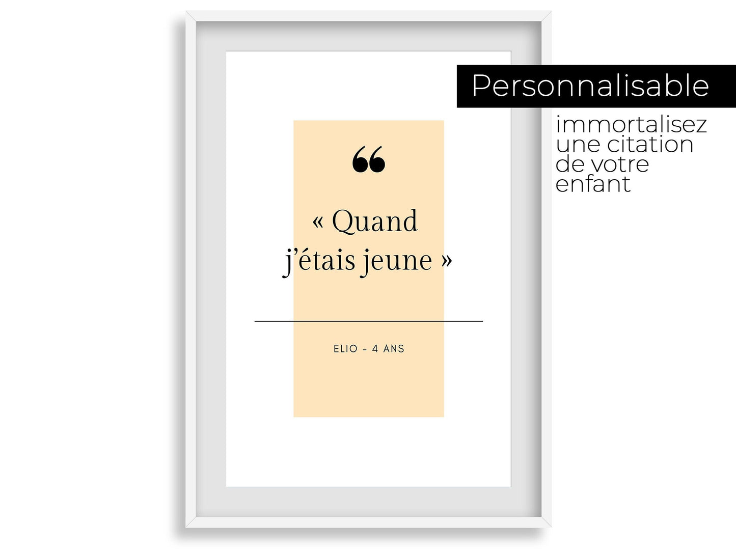 Affiche phrase d'enfant à personnaliser - anniversaire noël - maman papa - cadeau idéal - enfant bébé - souvenir personnalisable citation - Imagine.affiche