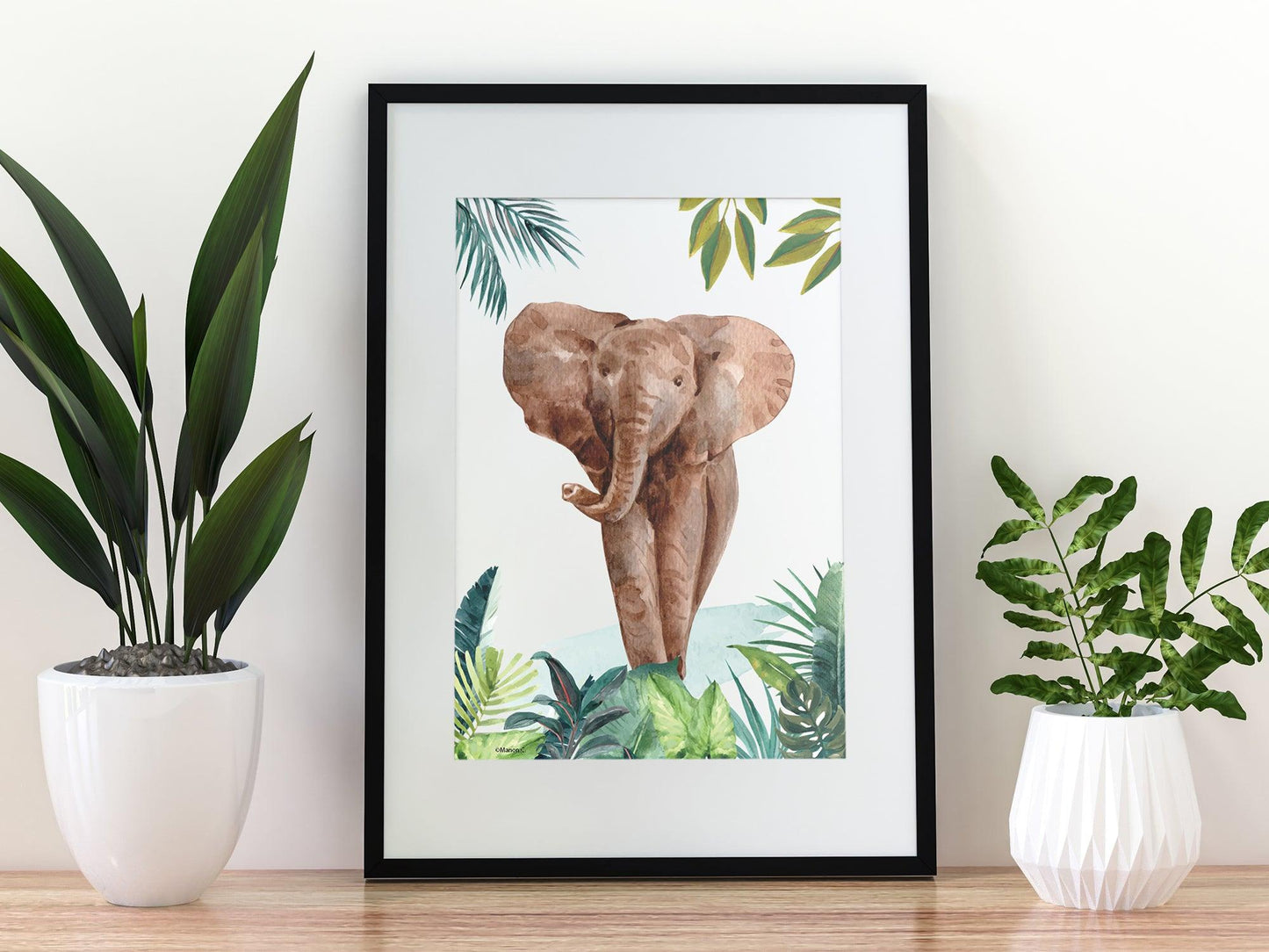 Affiches Jungle décoration avec Lion Eléphant Girafe pour adulte enfant sur le thème safari animaux - Imagine.affiche