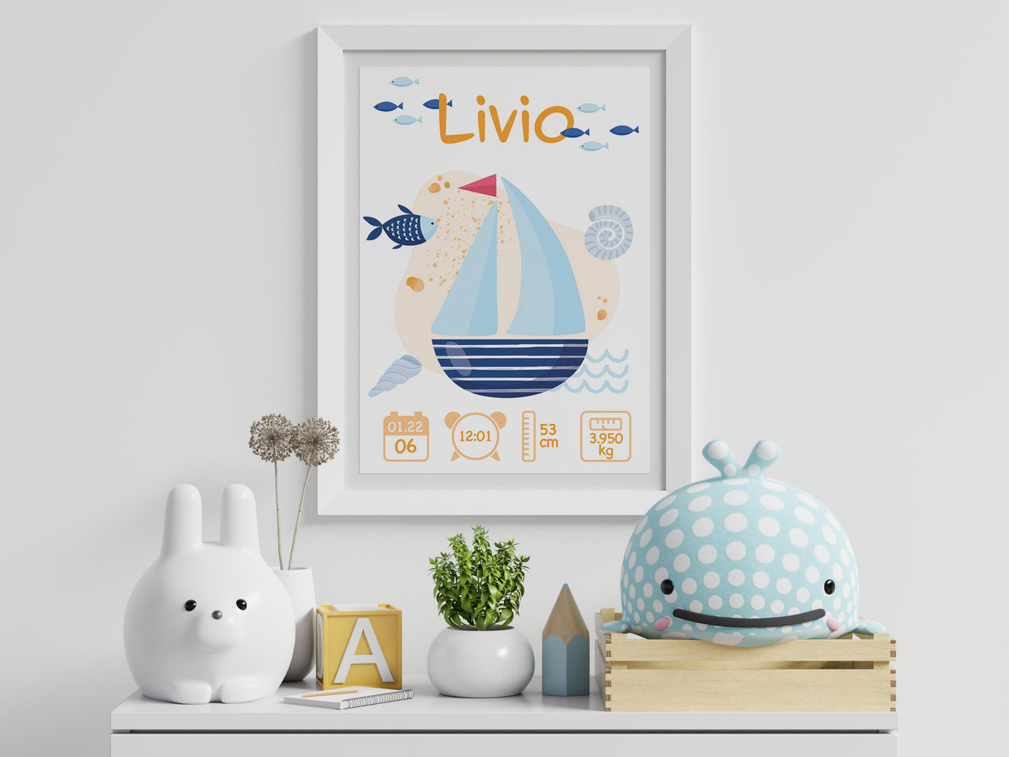 "Sailor" personalized birth poster