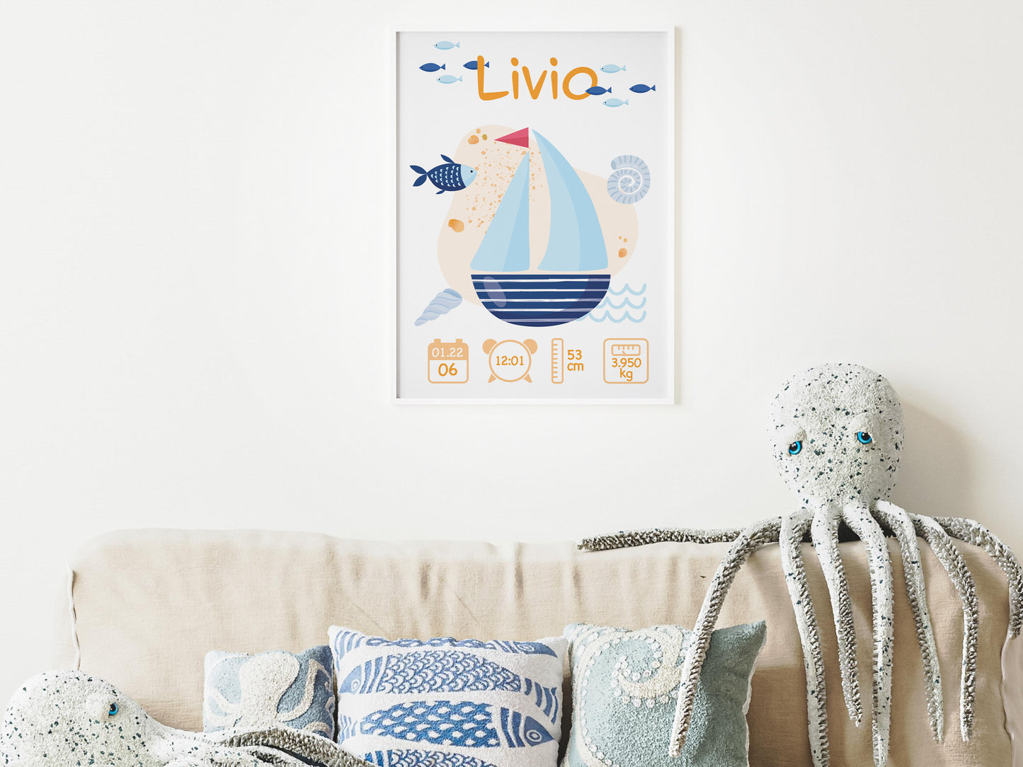 "Sailor" personalized birth poster