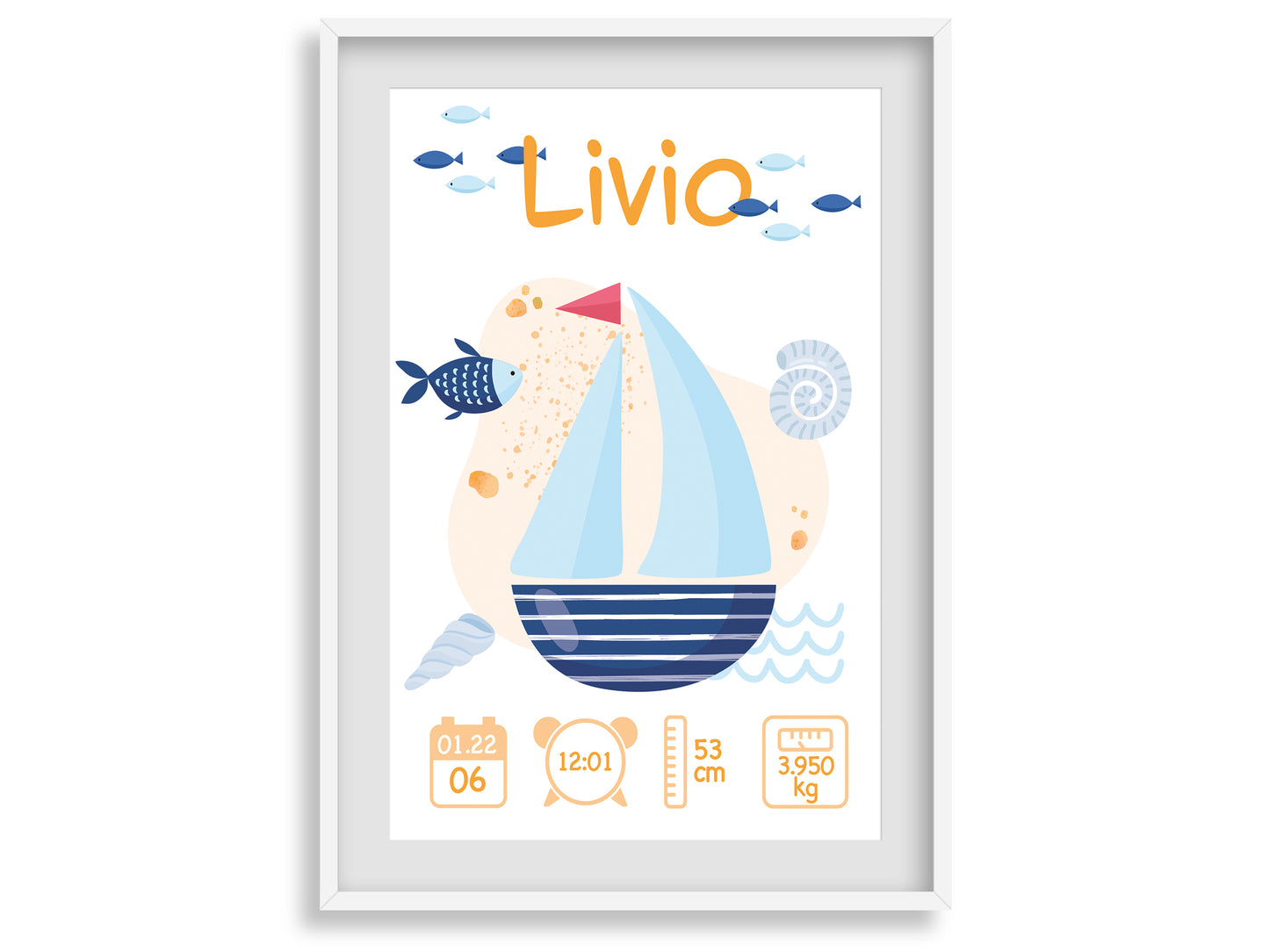 "Sailor" personalized birth poster