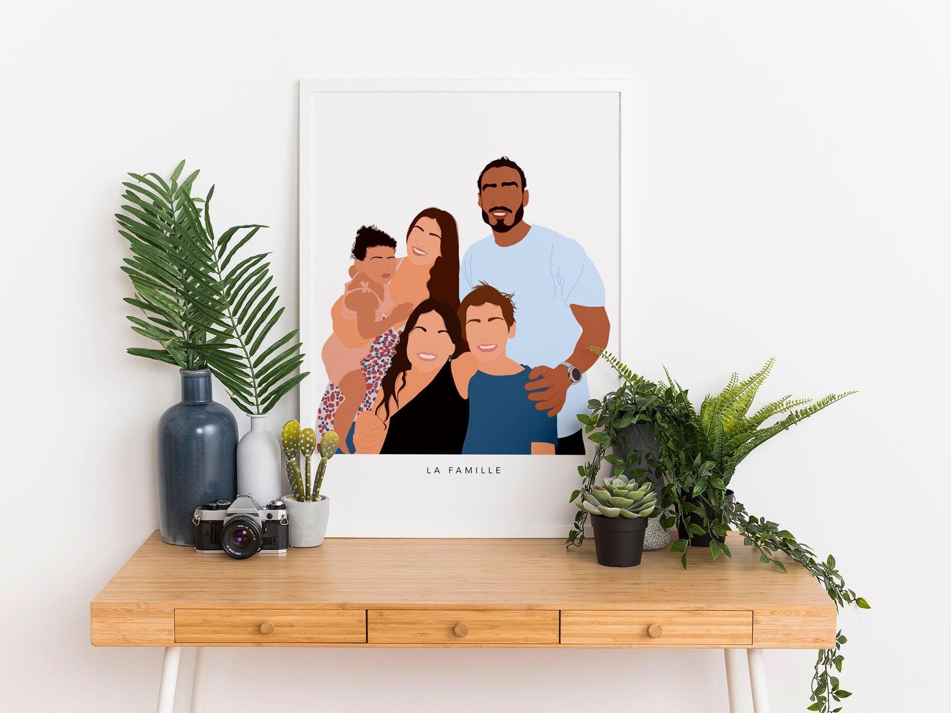 Affiche Portrait personnalisé couple bebe famille soeur frère papi mamie chien - cadeau maman papa anniversaire mariage naissance bapteme - Imagine.affiche
