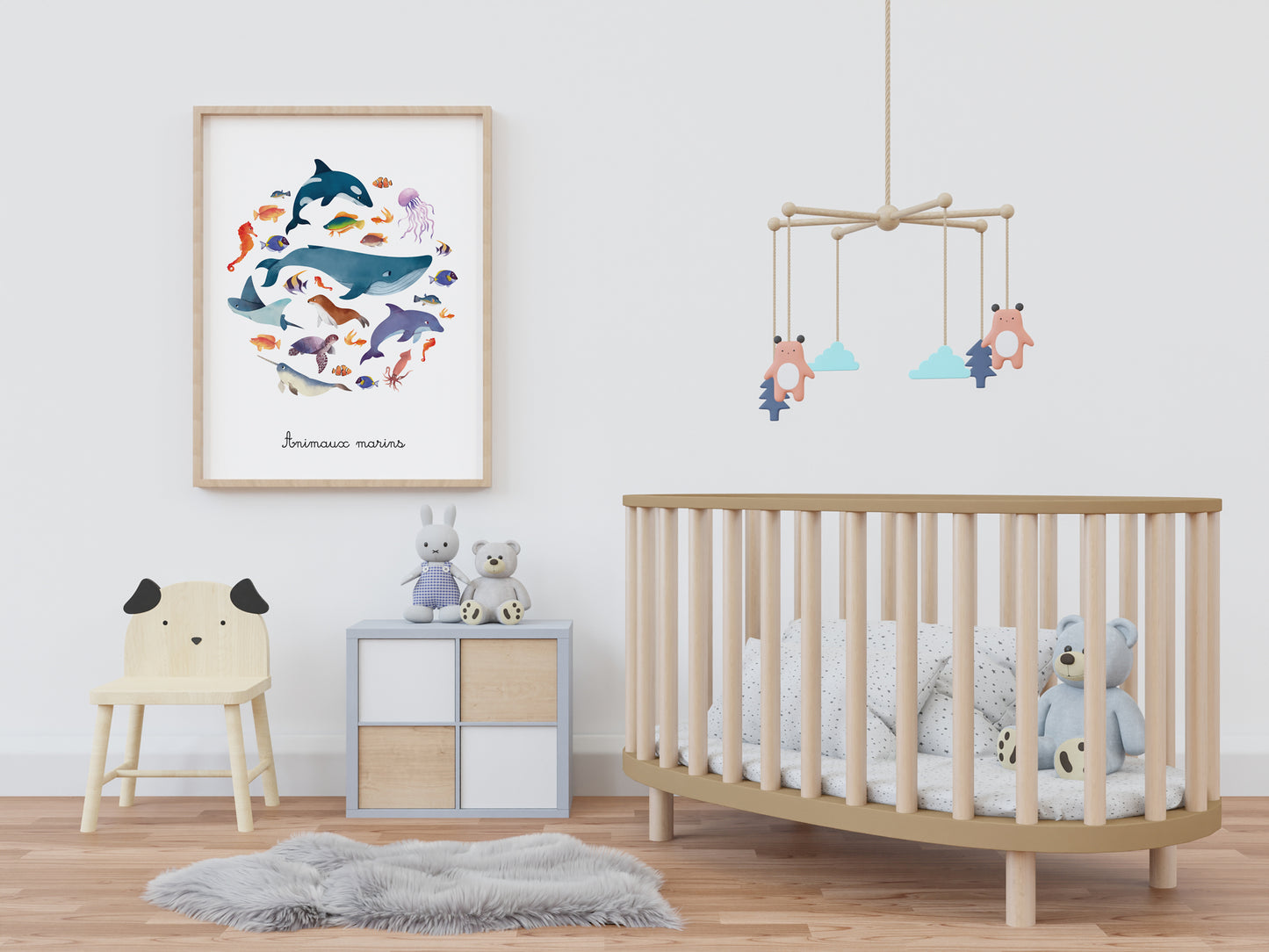 Affiche les animaux marins