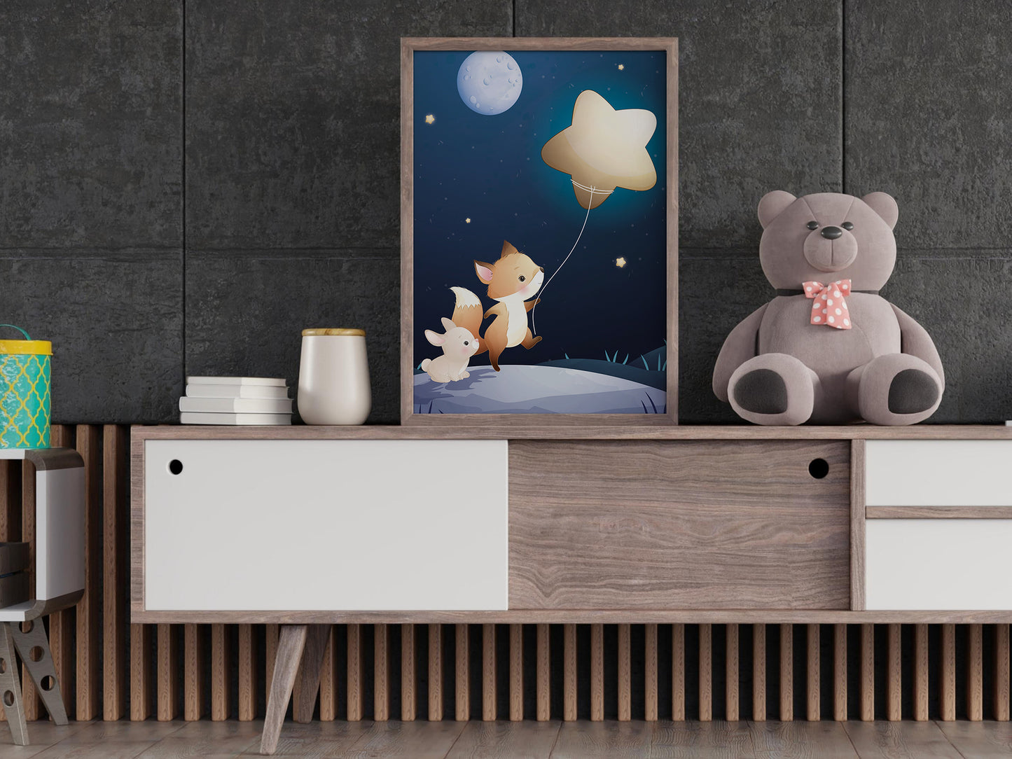 Affiches Renard et Lapin nuit pour chambre d'enfant