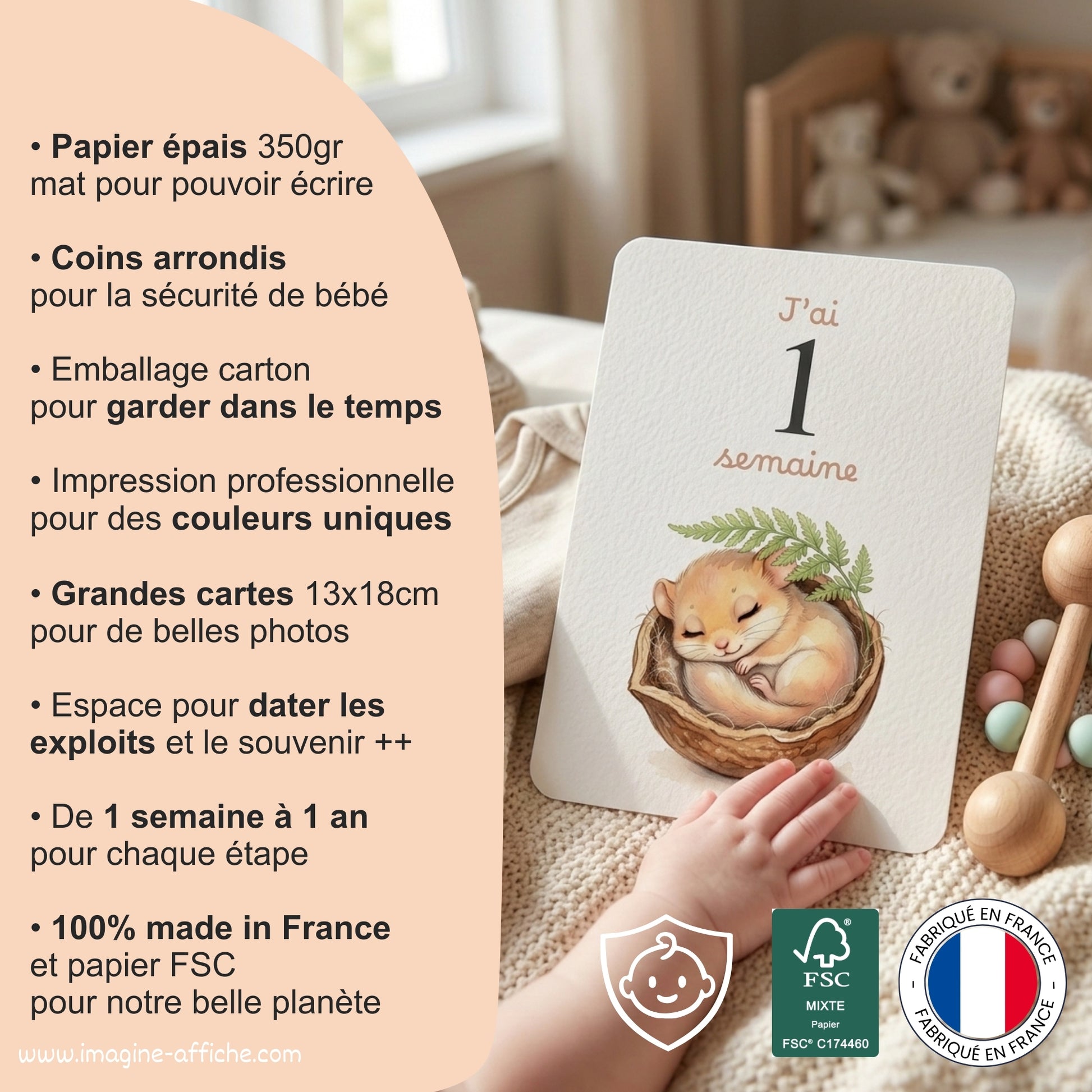 Cartes étapes bébé haute qualité