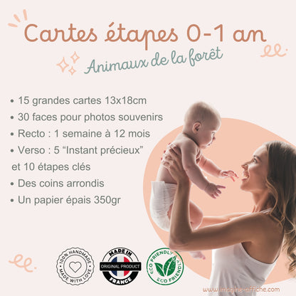 Cartes étapes 0-1 an animaux de la foret