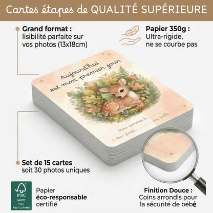 Cartes étapes épaisse 350gr grand format 13x18cm 