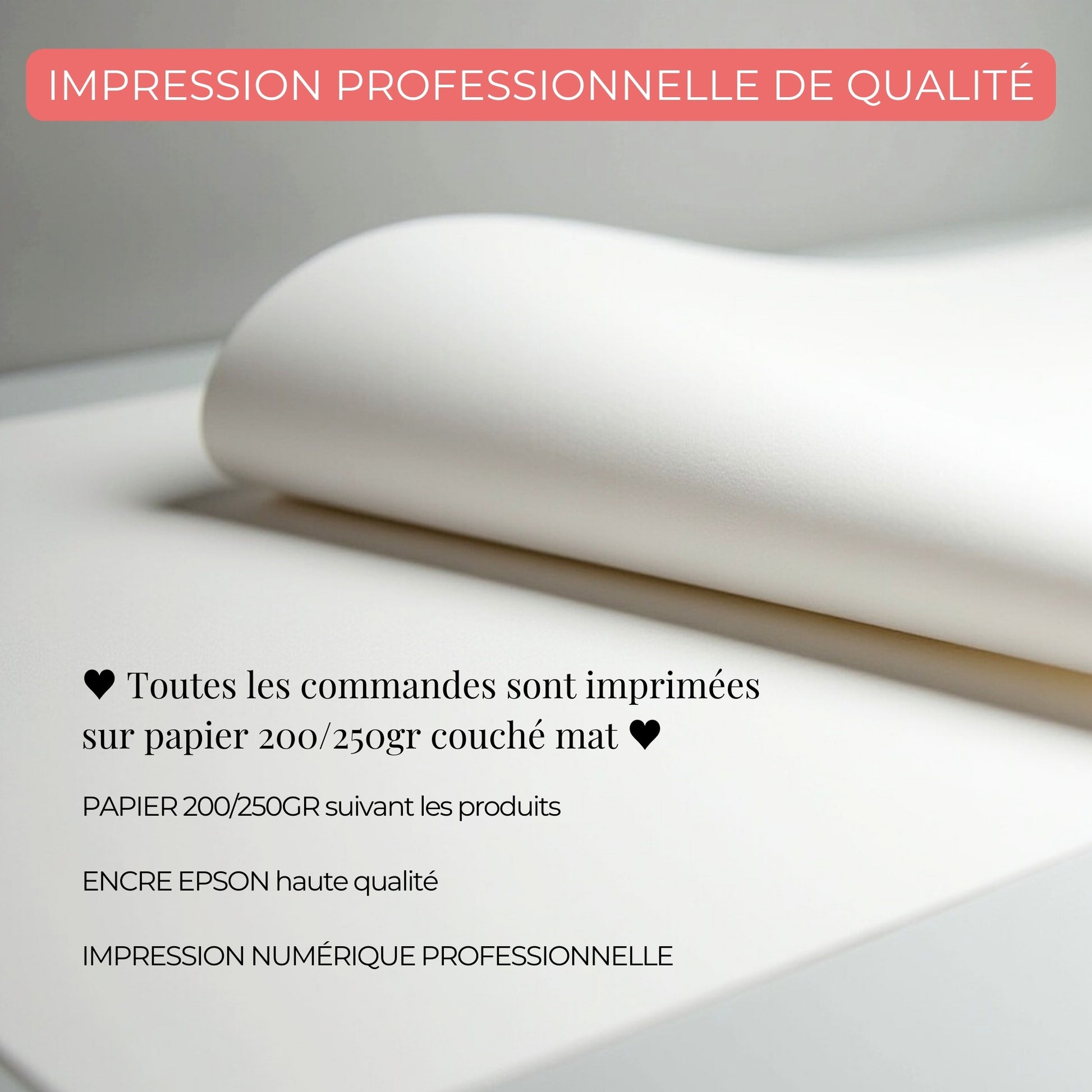 Un papier épais 200gr haute qualité mat