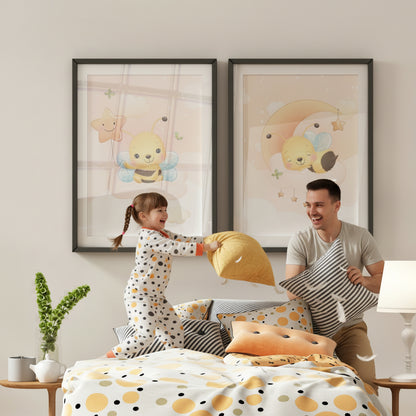 Posters Cute bee illustration - baby children's room - Girl decoration - Birth gift idea - Animal theme - bee cute - A4 A3