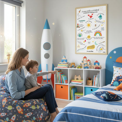 Affiche affirmations positives pour enfant en version garçon ou fille