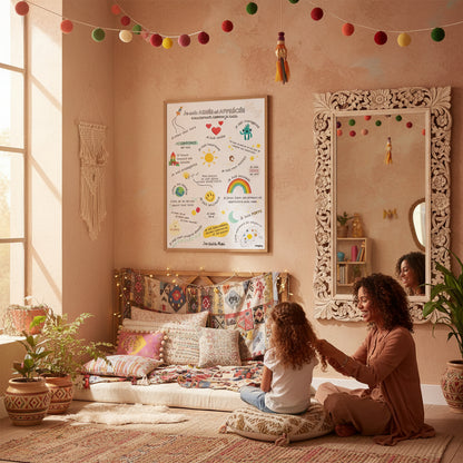 Affiche affirmations positives pour enfant en version garçon ou fille