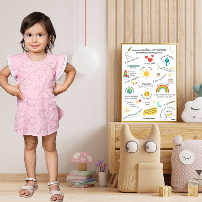 Affiche affirmations positives pour enfant en version garçon ou fille