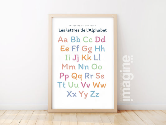 Poster Learn the letters of the alphabet ABCDEFGH