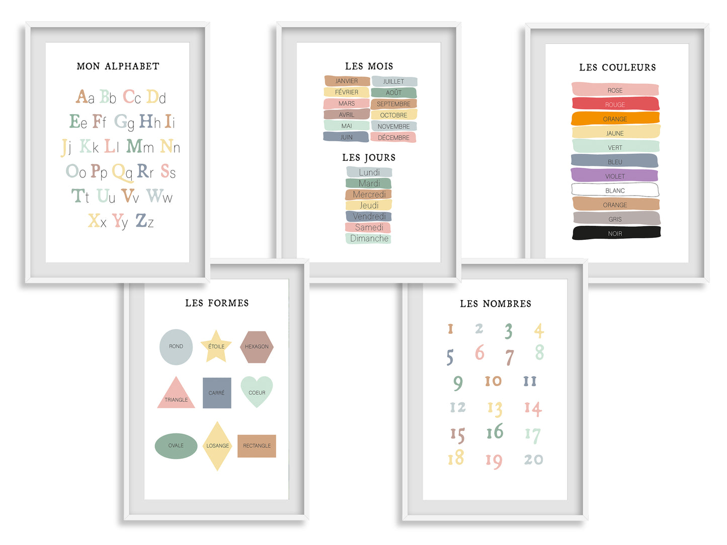  Décoration chambre enfant affiches éducatives - apprentissage ludique alphabet numéros