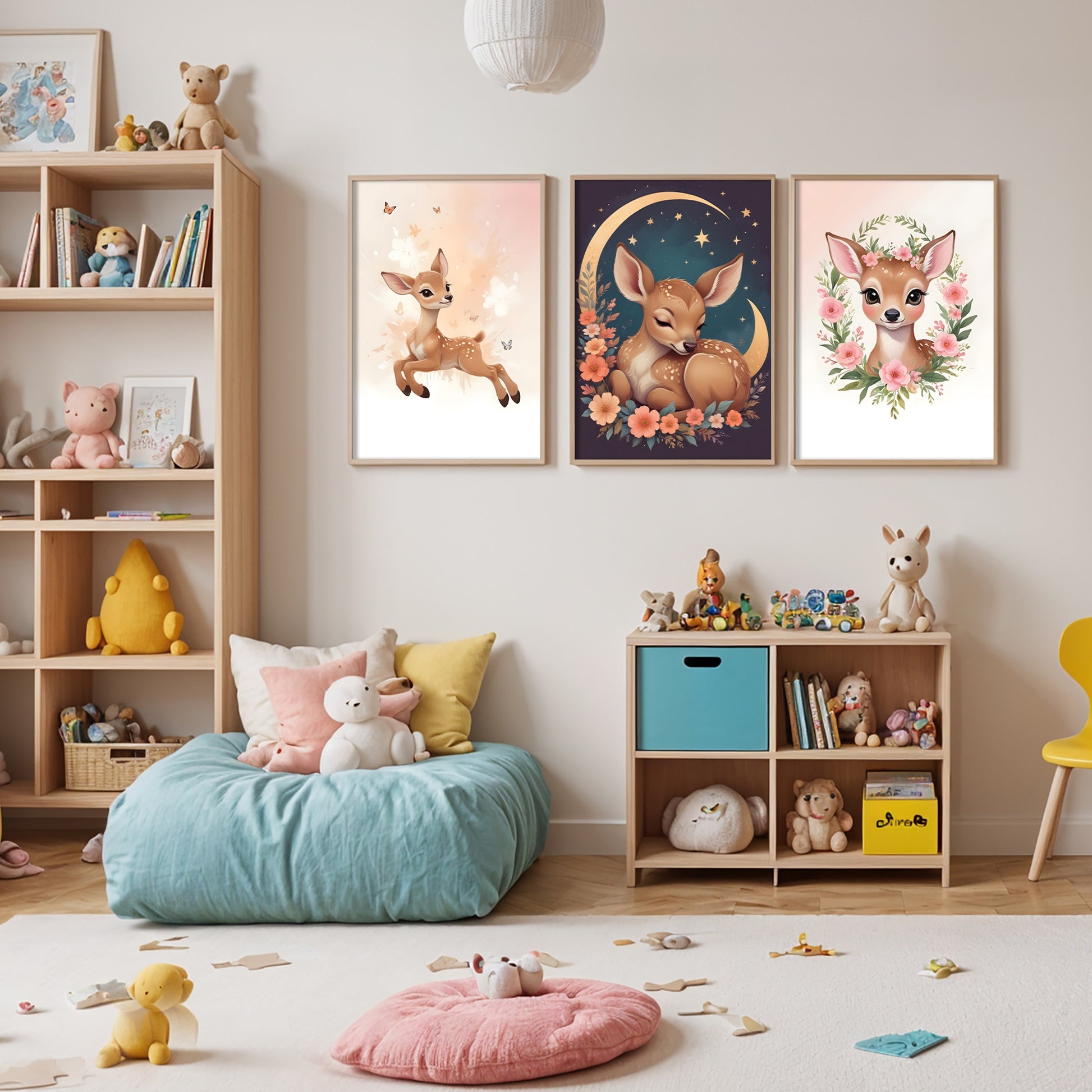 Poster trio faon enchanté haute qualité 200g décoration chambre enfant - Imagine Affiche