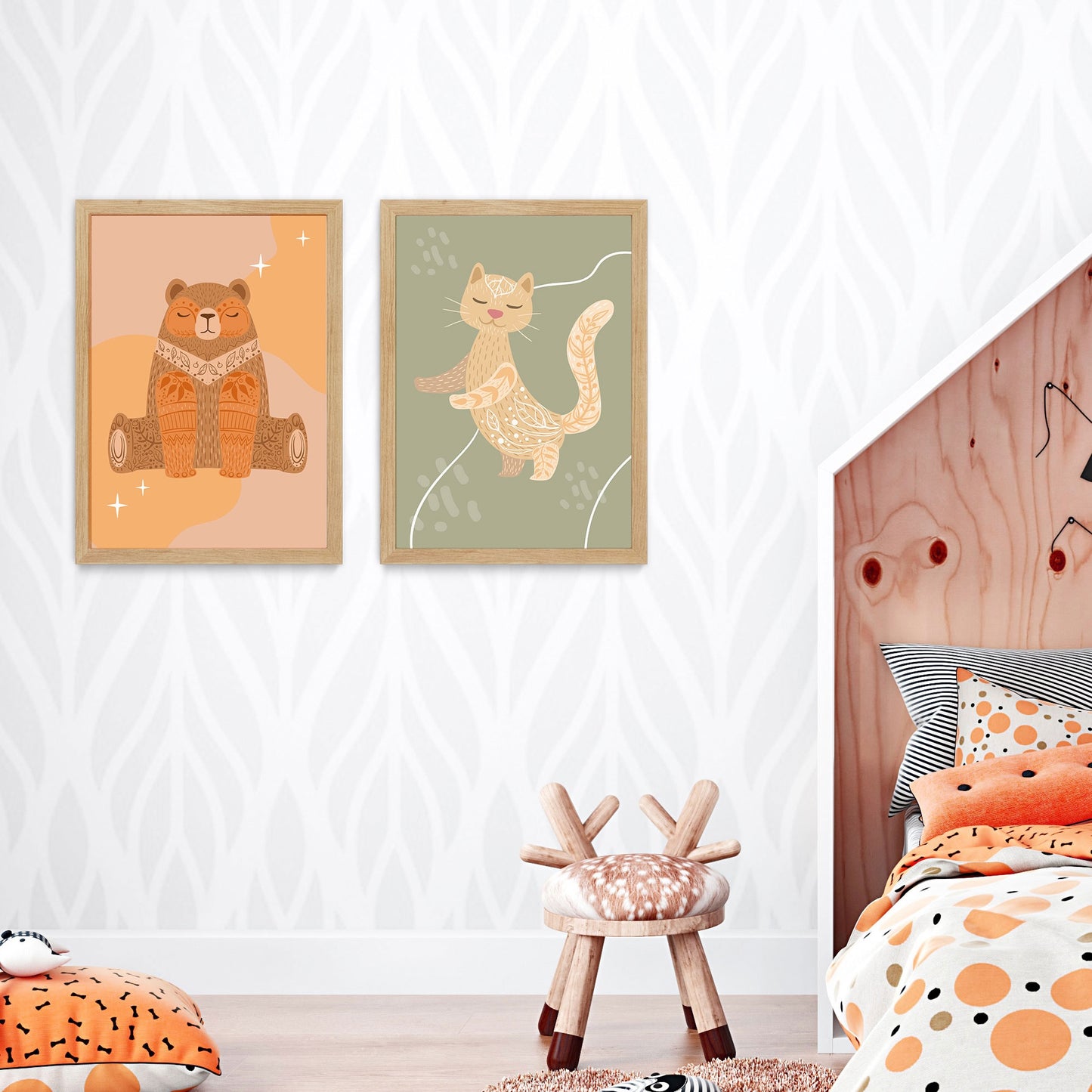 Lot de 4 Affiches Animaux de la Forêt – Décoration Chambre Bébé & Enfant – Imagine Affiche
