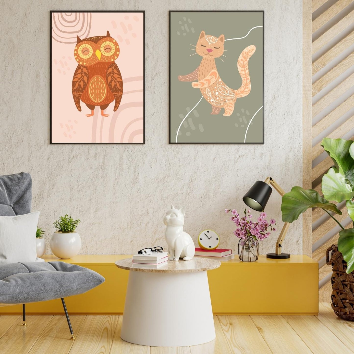 Lot de 4 Affiches Animaux de la Forêt – Décoration Chambre Bébé & Enfant – Imagine Affiche