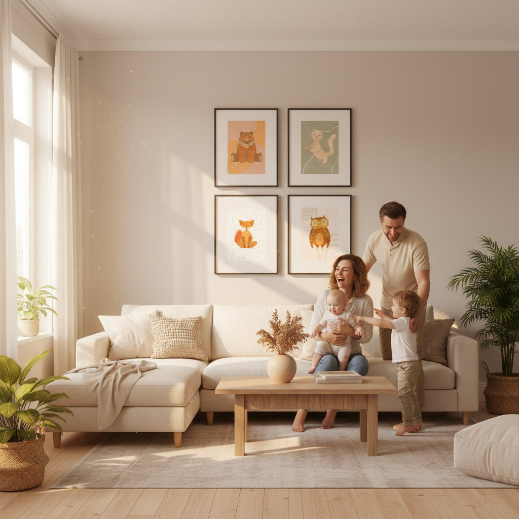 Lot de 4 Affiches Animaux de la Forêt – Décoration Chambre Bébé & Enfant – Imagine Affiche