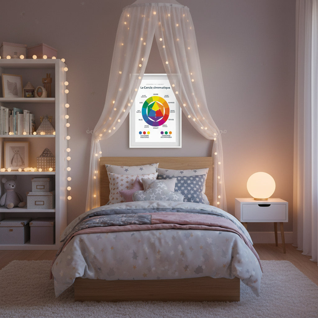 Poster cercle chromatique apprentissage couleurs maternelle primaire
