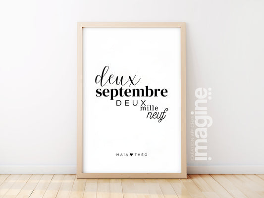Customizable date poster in word letter
