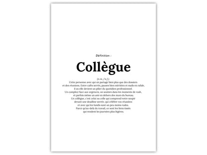 Affiche définition collègue