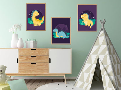Affiches en set de 3 Dinosaures
