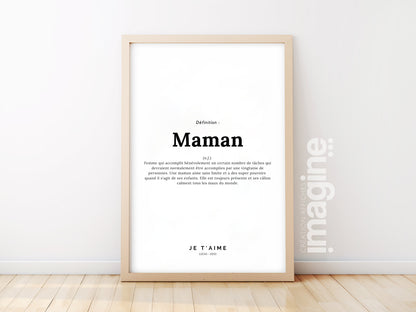 Mom definition poster - mother's day - birthday - happy mom's day - love word quote - ideal gift - child baby to mom