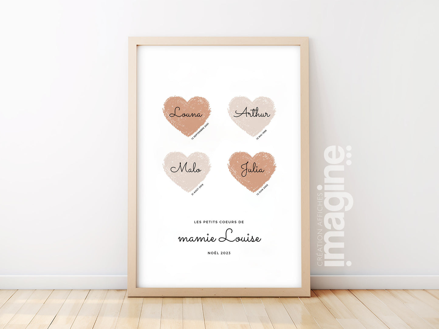 Affiche personnalisée mamie et petits enfants