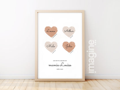 Affiche personnalisée mamie et petits enfants